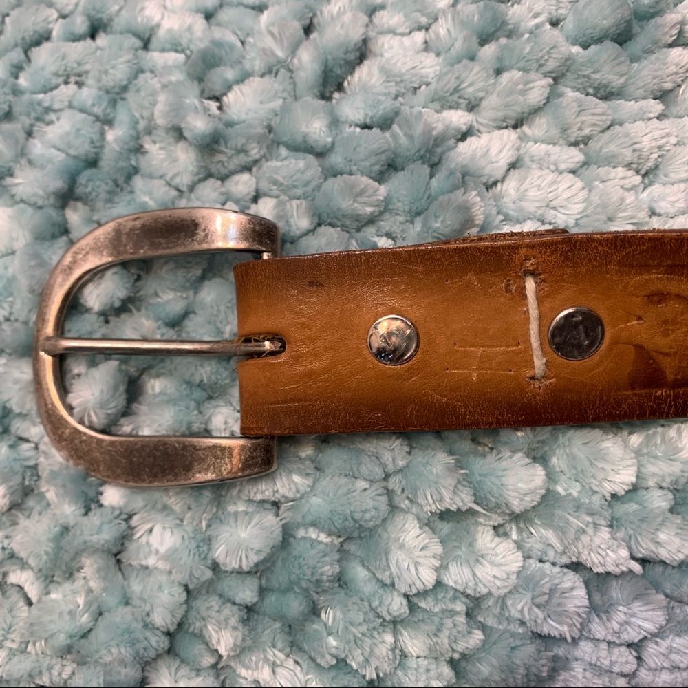 Labor Day Sale Cindilo Classic Brown Vacuno Leather Cowboy Belt - Picture 13 of 14
